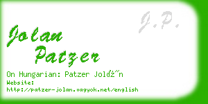 jolan patzer business card